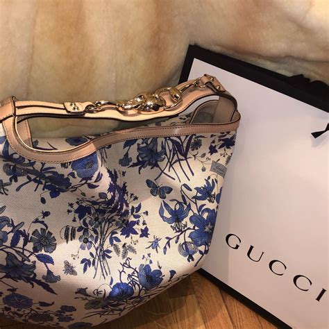 borsa gucci fiori blu|Gucci borse.